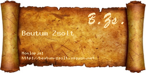 Beutum Zsolt névjegykártya